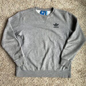 Adidas Gray Trefoil Logo Crewneck Sweatshirt Size M